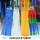 Cascata 8 Tubos Queda Pisca Pisca Led Chuva Meteoro Gelo 45cm Fim De Ano Decoração De Natal Conecta Várias Unidades
