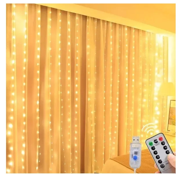 Cortina 400 Leds 3x4 Luzes Natal Decoração Festas