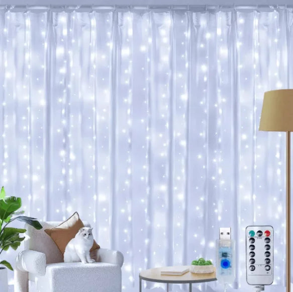 Cortina 400 Leds 3x4 Luzes Natal Decoração Festas