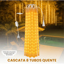 Cascata 8 Tubos Queda Pisca Pisca Led Chuva Meteoro Gelo 45cm Fim De Ano Decoração De Natal Conecta Várias Unidades