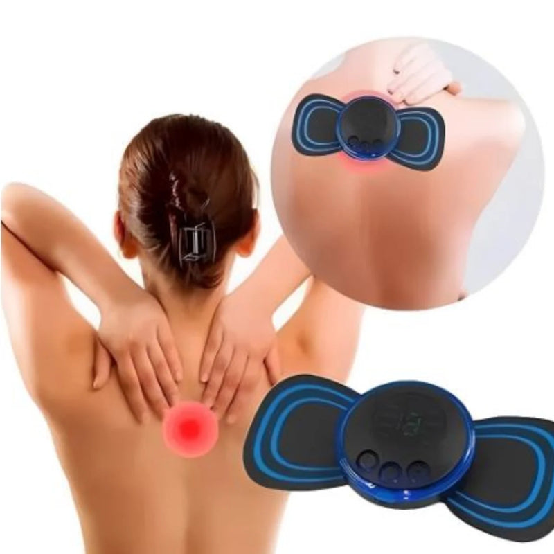 Mini Massageador Portátil Elétrico Cervical EMS Alivia Dores Corpo Pescoço, lombar