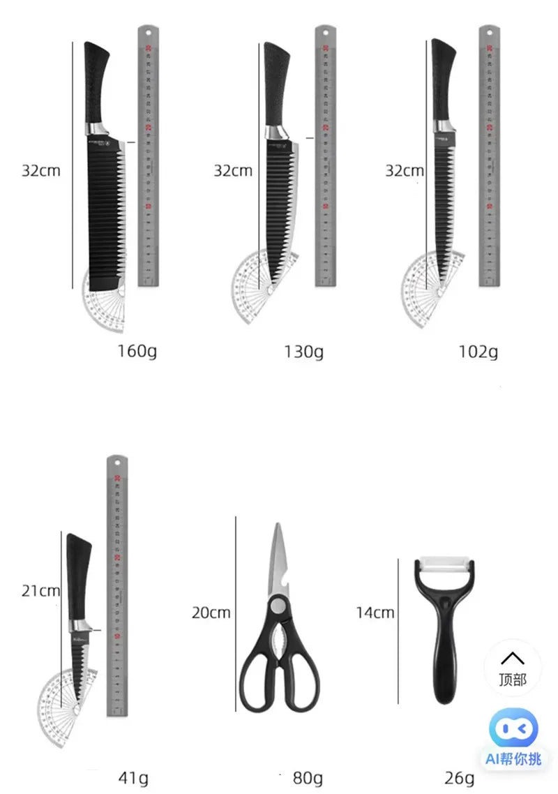 Kit de facas de aço inoxidável - 6 Peças