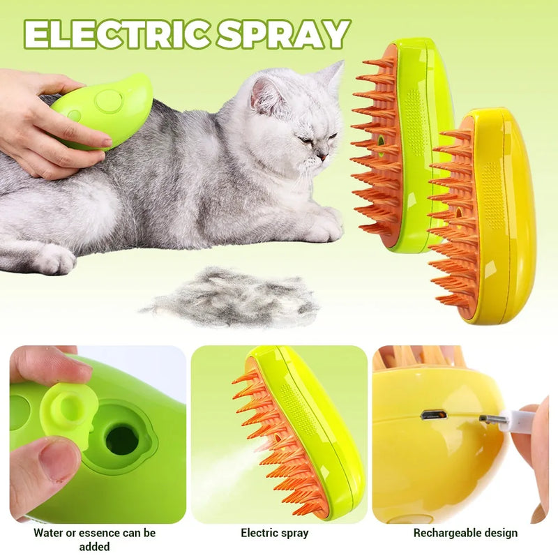 Escova com Spray de Água/Essência para gatos